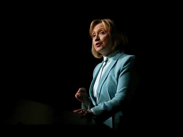 SAN FRANCISCO, CA - AUGUST 12:  Former U.S. Secretary of State Hillary Clinton speaks during the 2013 America Bar Association (ABA) annual meeting on August 12, 2013 in San Francisco, California. The ABA honored Hillary Clinton with its highest honor, the ABA Medal.  (Photo by Justin Sullivan/Getty Images)